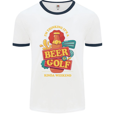 Beer and Golf Kinda Weekend Funny Golfer Mens Ringer T-Shirt