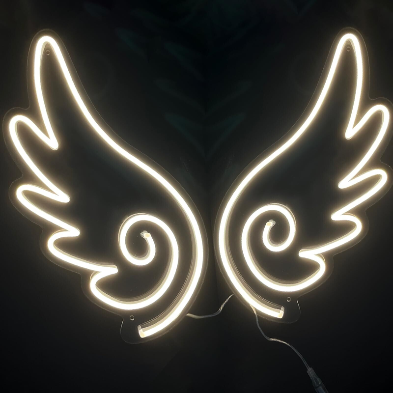 Angle Wing Acrylic Neon Signs,Led Signs Wall Décor for Girl Bedroom, Kids R