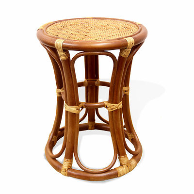 Breeze Handmade Stool Ottoman Pouf Rattan Wicker Flower Stand Fully Assembled