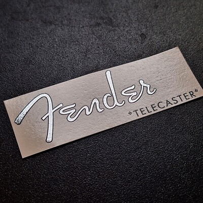 2-Pack Telecaster Headstock Waterslide Decal Metallic Silver 50s Style Guitars
