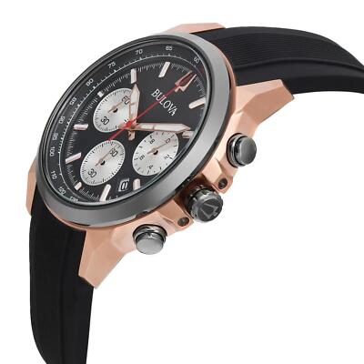 Pre-owned Bulova Classic 45mm Gold-tone Steel Black Dial Quartz Men Watch 98b397