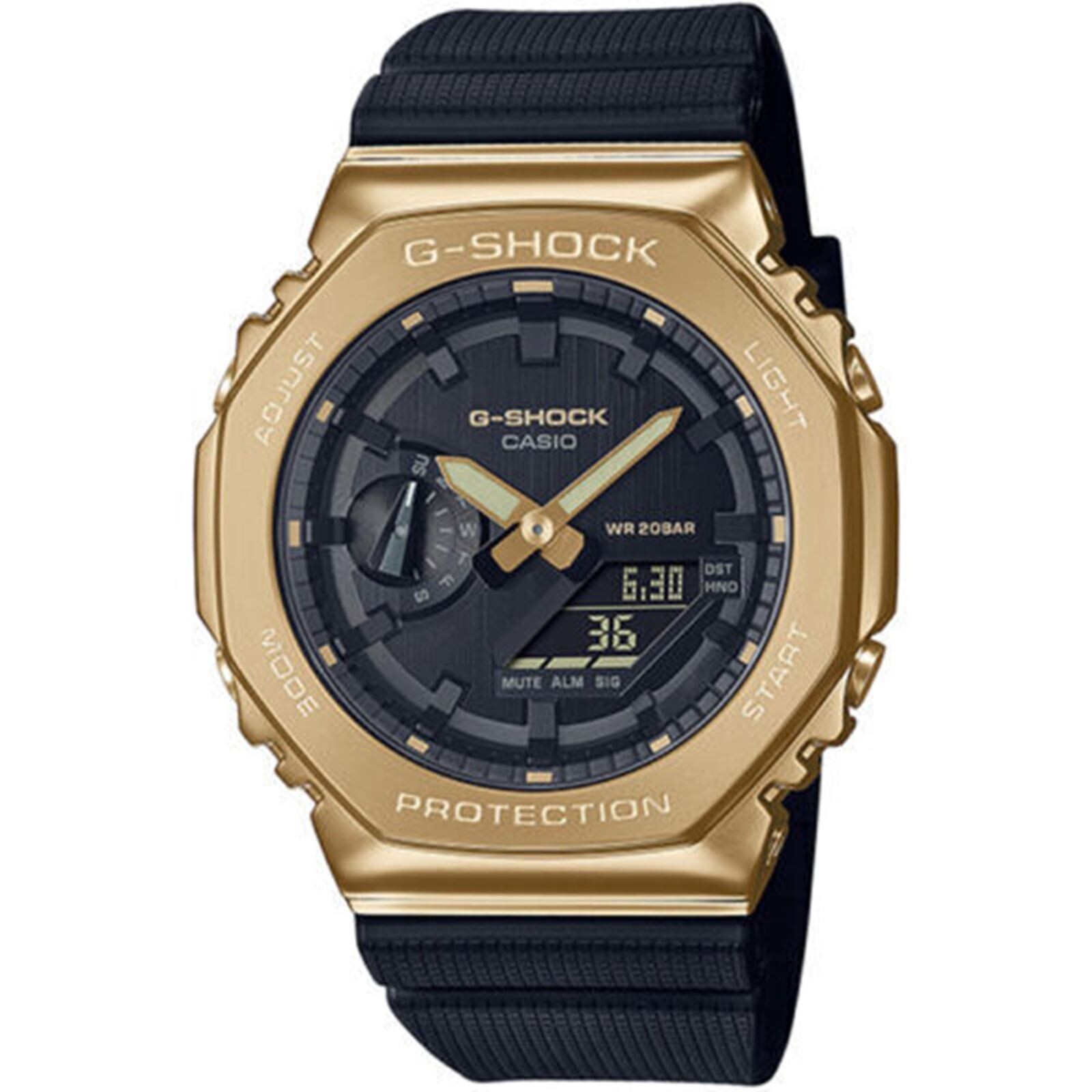 Pre-owned Casio G-shock Gm-2100g-1a9jf Gold Metal Case Series Analog Digital Men`s Watch