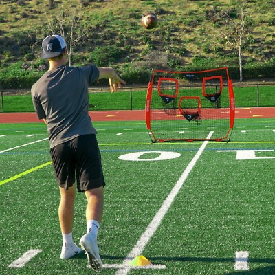 GoSports 6’ x 6’ Three Target Football Net - Practice Prime Passing Locations