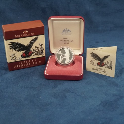 1997 Australia $10 Red-Tailed Black Cockatoo Sterling Commem. Coin in OGP w/COA