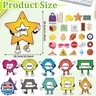 36 Pcs Shapes Bulletin Board Decorations for Classroom,Shape Posters Cutouts for Classroom Decorations Teaching Supplies with 80 Pcs Glue Point