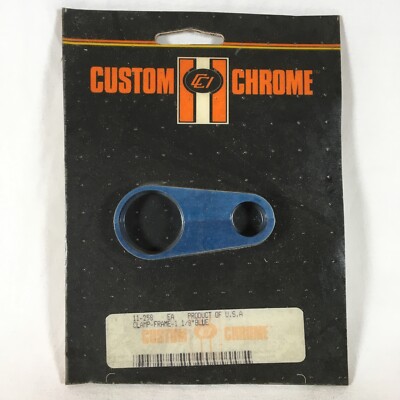 1 1/8'' Blue Custom Chrome Cable Clamp for Harley-Davidson Motorcycles