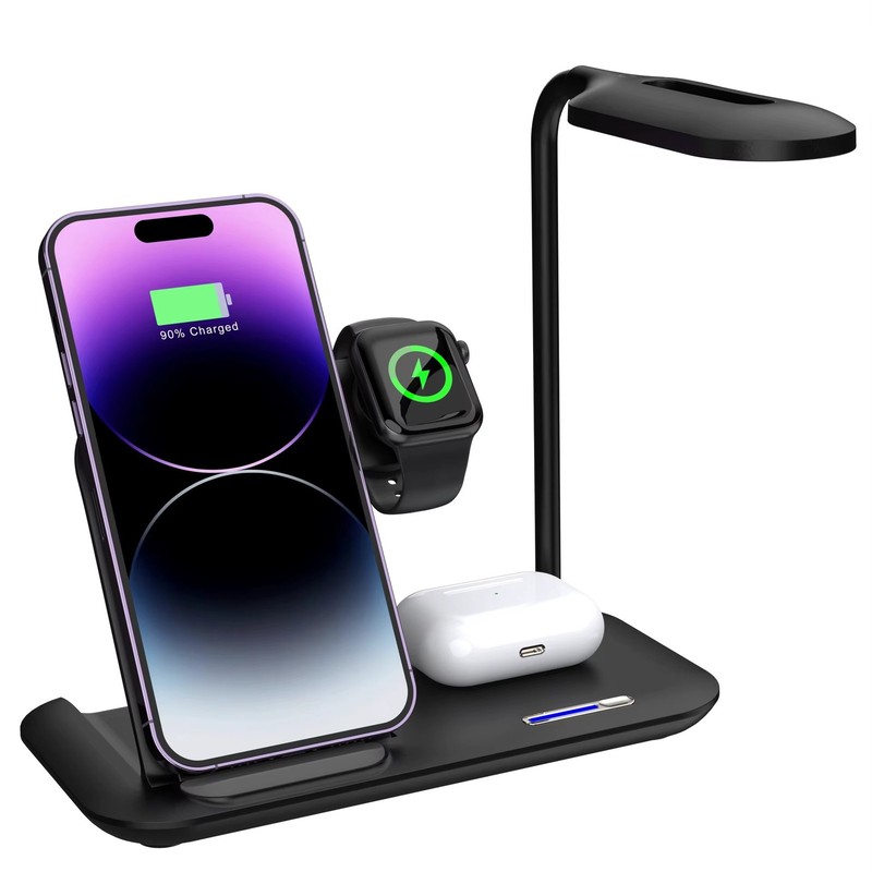 15W Stand Five-In-One Night Light Wireless Charger, Foldable Multi-Functional Mo