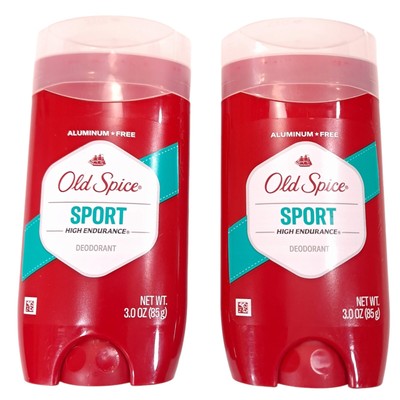 2 - Old Spice Men's Deodorant 'SPORT' High Endurance (2 - 3.0 oz) Aluminum Free 