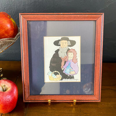 Xtian Newswanger “Old Jake & Katie Glick” Signed Framed Print Amish Wall Art