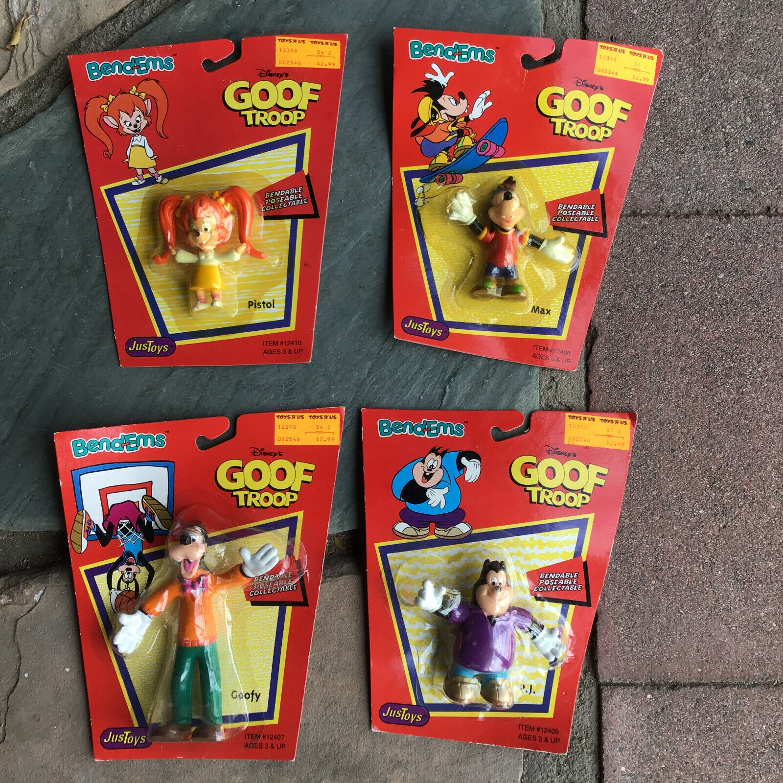 Lot of 4 Goofy Vintage Disney Goof Troop Bend-Ems Figure Lot of 4 Goofy Vintage Disney Goof Troop Bend-Ems Figure