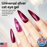 Bevimee Cat Eye Gel Nail Polish, Silver Glitter Magnetic Cat Eye Nails With Magnet Stick, For Holographic Shimmer Cateye Effect, UV Velvet Nail Art Manicure Salon DIY Home, 12ML