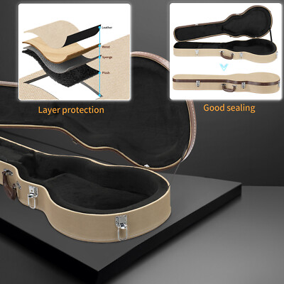 Ktaxon Portable Hard Cases Deluxe Wooden Carry Case for KLP Electric Guitars