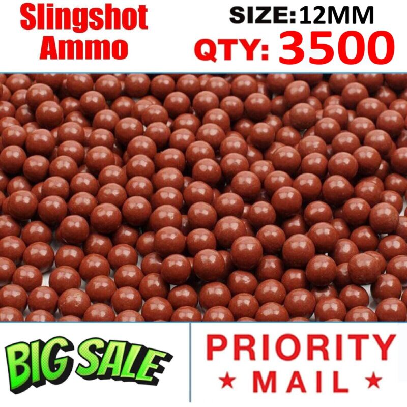 3500 Qty Count Biodegradable Slingshot Ammo 12mm Precision Hard Clay Balls