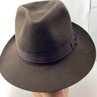 AKUBRA Brown hat for man sz 57 Brand NEW with TAG Pure fur felt leather headband
