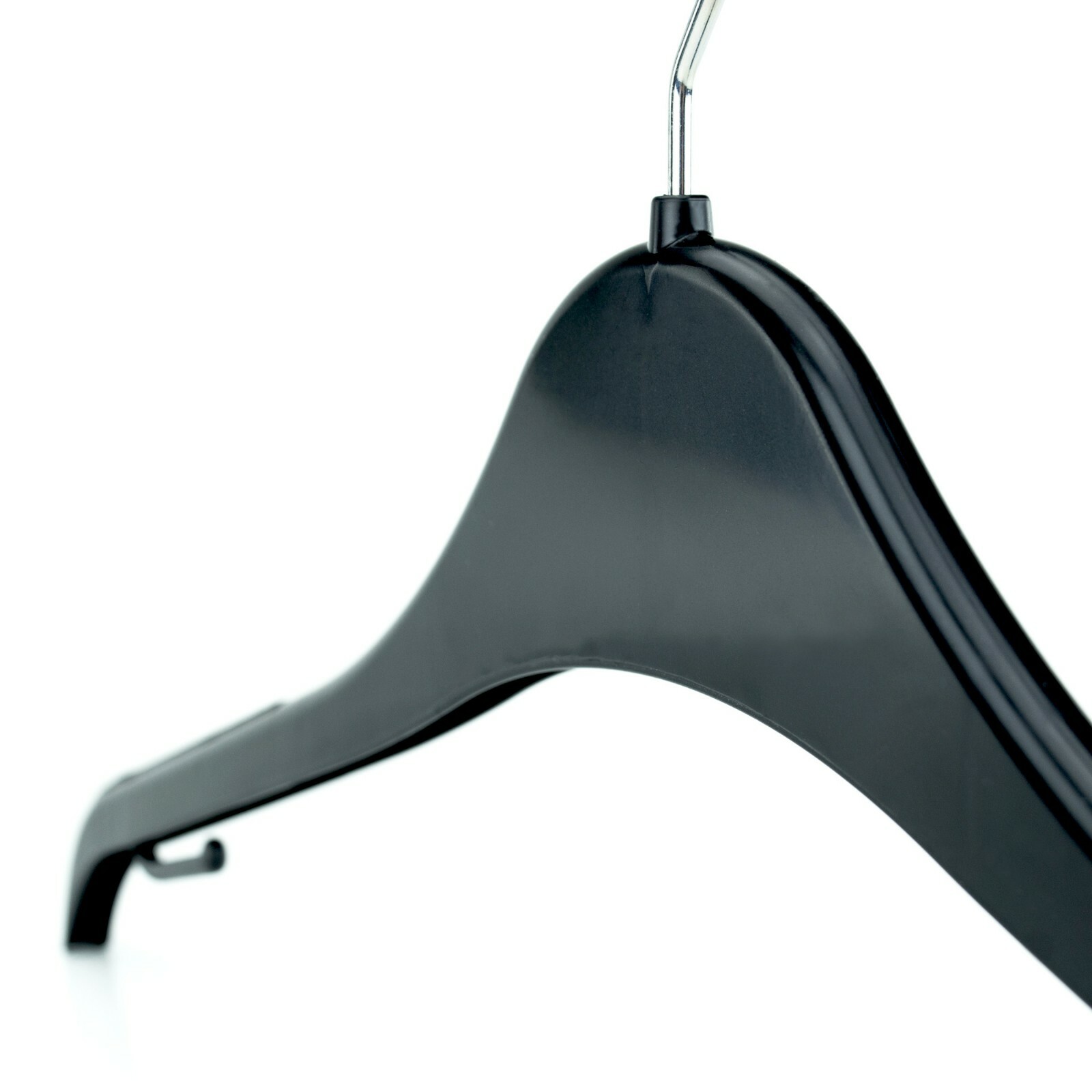 Hangerworld 15 Black 41cm Plastic Hangers Clothes Coat Rubber Grip