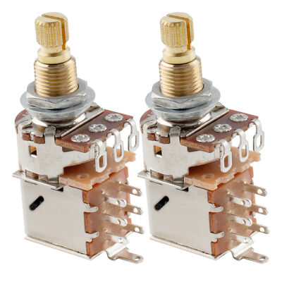 Musiclily Pro 2Pcs Brass Full Metric Push Pull A500K Audio Taper Potentiometers