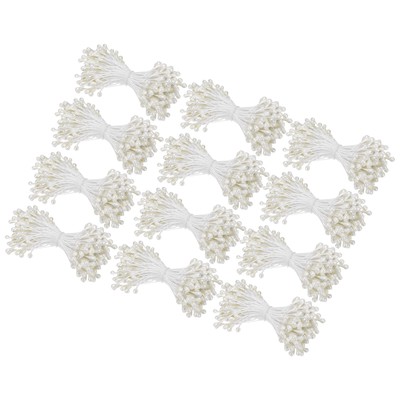 1800-Pack 3mm Mini Double Heads Artificial Flower Stamen Pistil [Cream White]