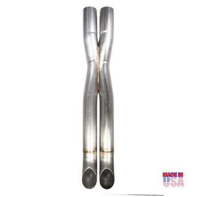 3'' 304 Stainless Steel Mandrel Bent Crossover X-Pipe With Turn Downs