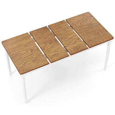 Extendable Dining Table Folding Kitchen Table for 4-8 People w/ Rubber Wood Legs