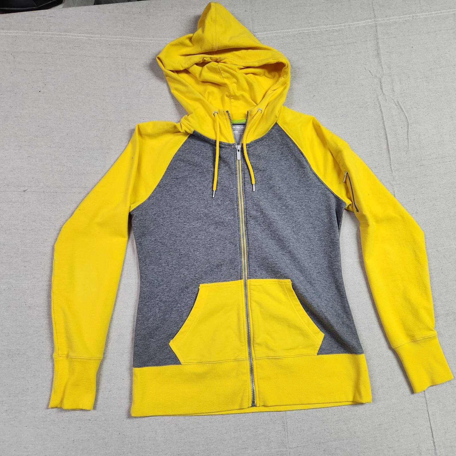 Xersion Sweater Womens Medium Yellow Gray Long Sleeve Full