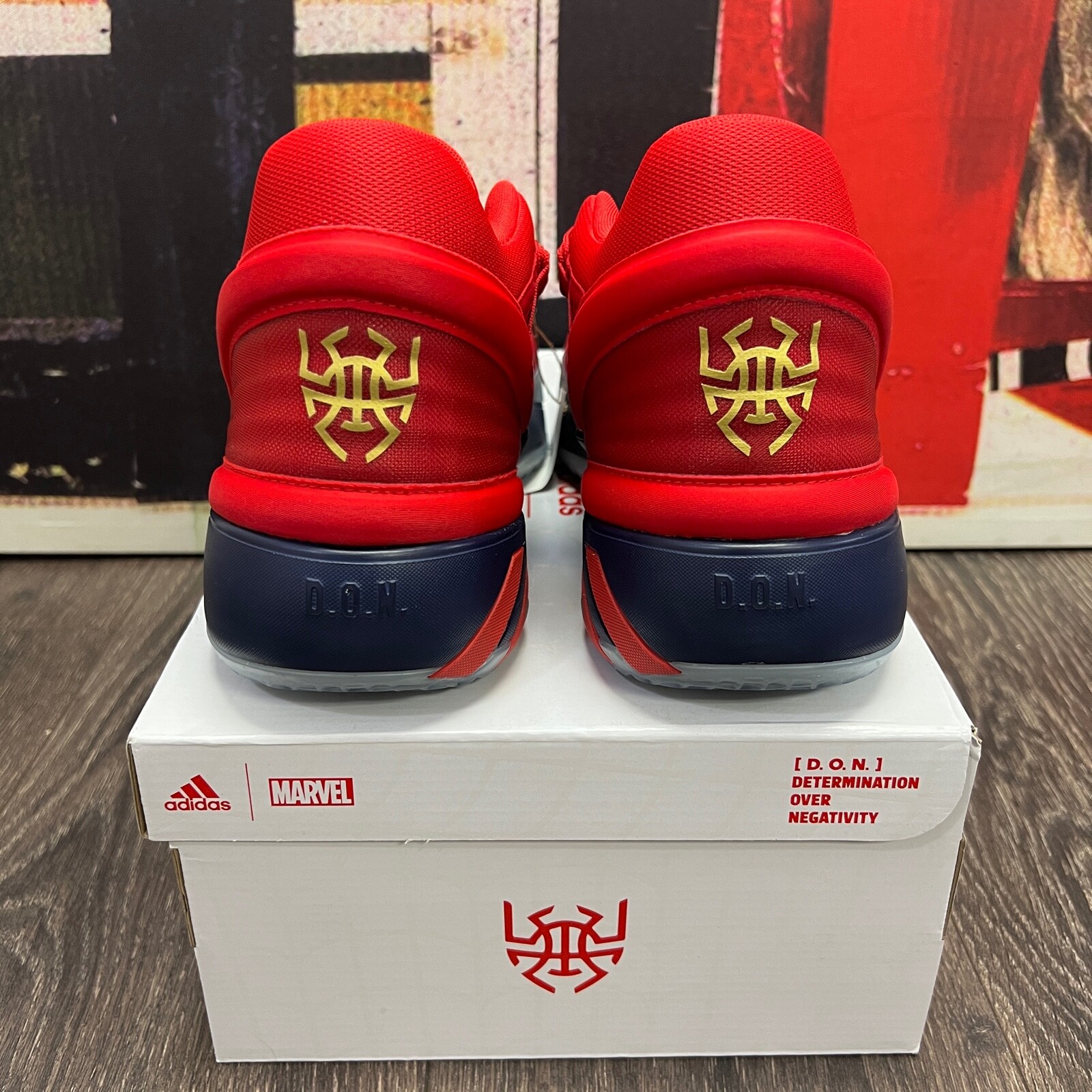 Size 12 - 2021 Adidas DON Issue 2 x Marvel Spiderman's Journey Red / Navy  FX6519: купить с доставкой из США, цена 13 104 руб - (275397676358)