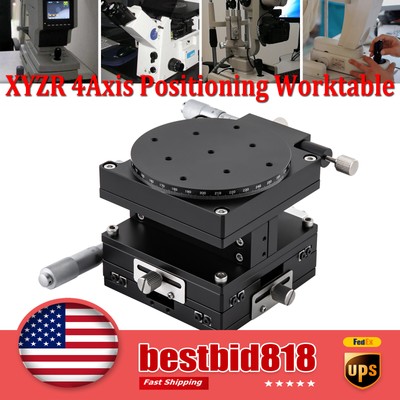 4 Axis Manual Linear Stage Positioning XYZR Workbench Adjustable Bearing Table