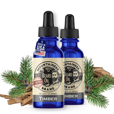 Beard Oil - WV Timber Scent - 100% Natural Conditioner and Softener For Men -...