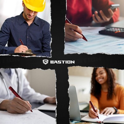 BASTION BOLT ACTION ALUMINUM RED PEN Metal Color Lightweight Tactical Pens NEW