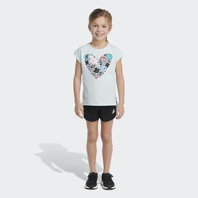 

adidas Футболка с рисунком и шорты в сеточку Детский комплект