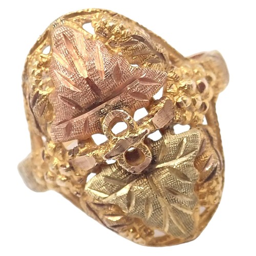 Vintage Estate 10k Multi Color Black Hills Gold Ring sz 5.5