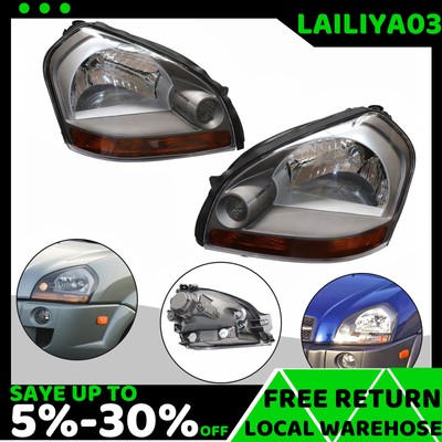 Headlight Assembly 1 Pair Set Headlamp For 2005-2009 Hyundai Tucson Headlights
