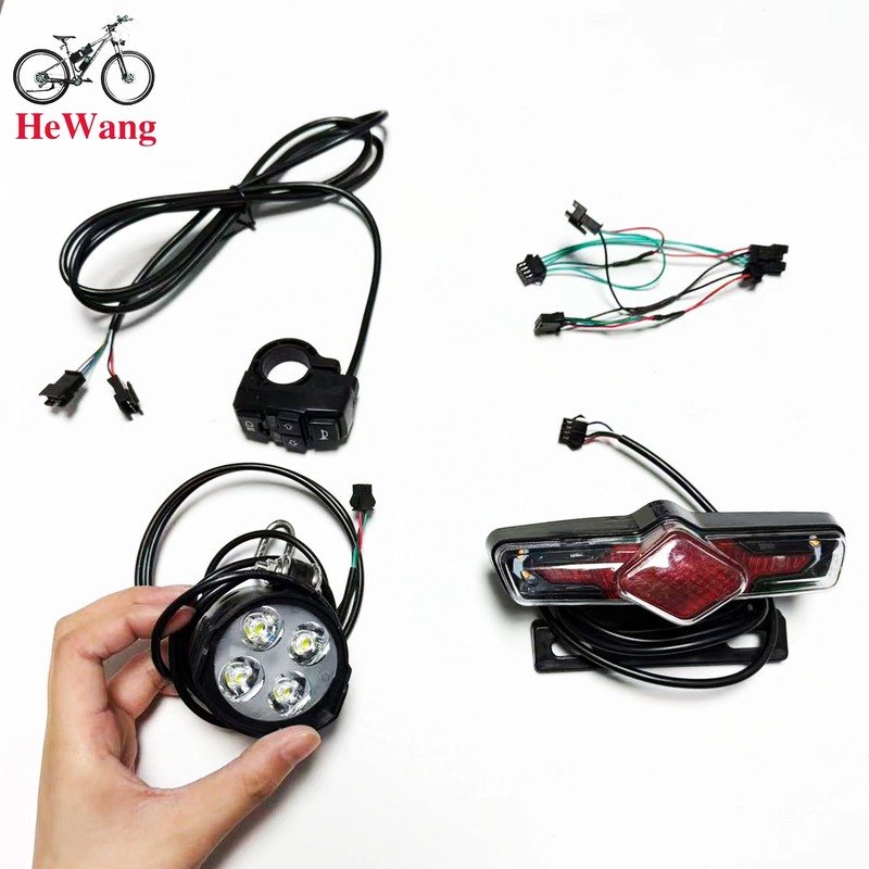 36V 48V 52V 60V E-Bike headlight taillight horn switch set , QD168 headlight +