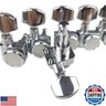 Kaynes 6 In line No Screws Guitar Locking Tuners – 18:1 Chrome Silver Lock String Tuning Keys Pegs Machine Heads Tuners for Strat Tele ST TL Style Electric, Folk or Acoustic Guitars (Chrome)