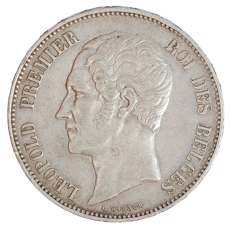 Monnaie Belgique 5 Francs LÃ©Opold Ier Argent 1851 P15508
