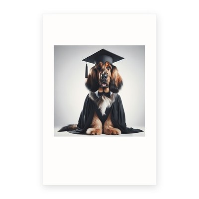 DistinctInk Graduation Greeting Card - Grand Basset Griffon Vendéen