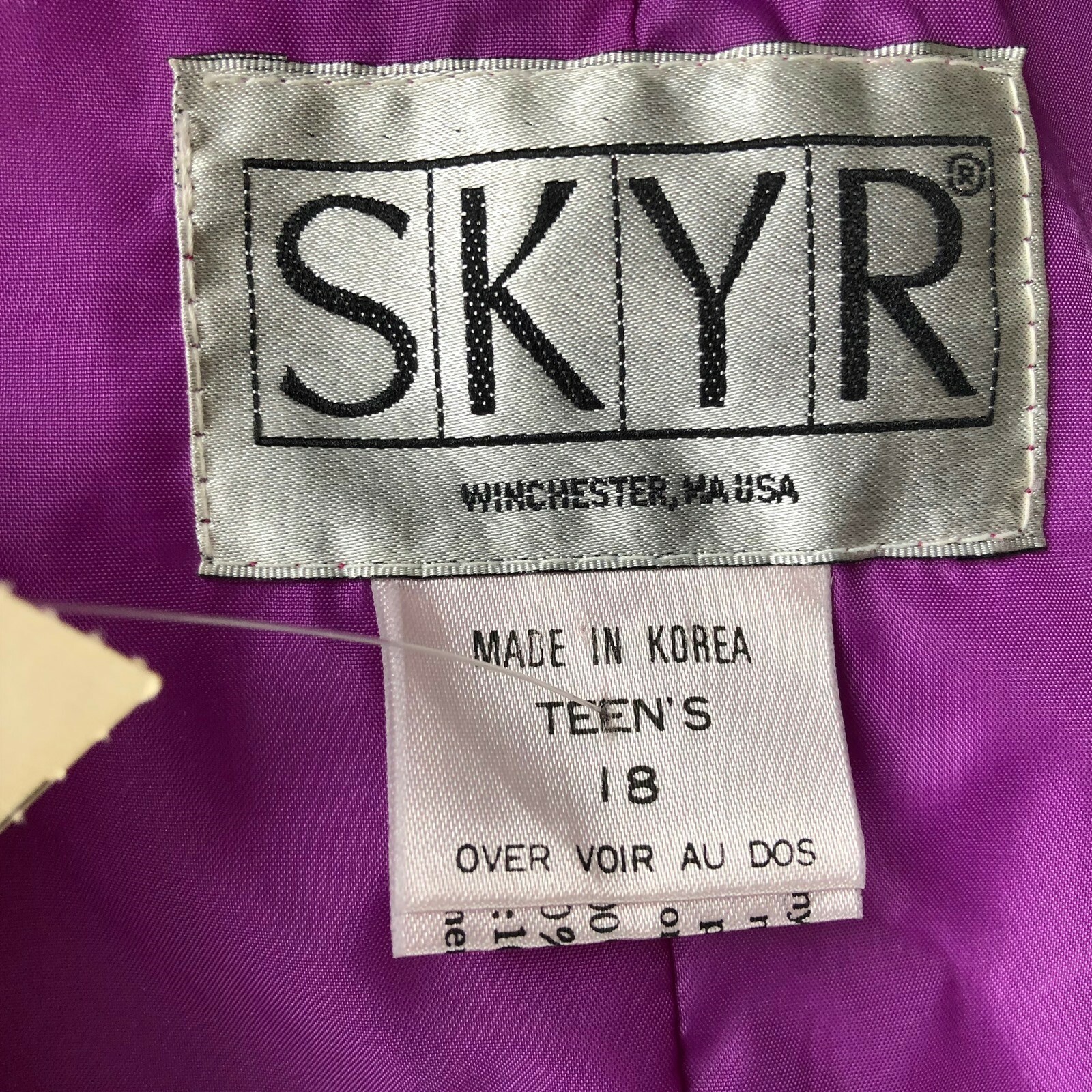 Vintage SKYR ski bib ski pants Stunner Teen 18 purple NEW made in USA
