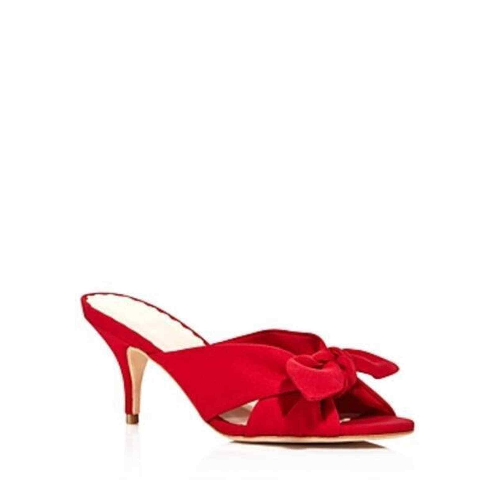 

Женские босоножки на каблуке Loeffler Randall Luisa с бантиком и бантиком ярко-красного цвета, США 5, Красный