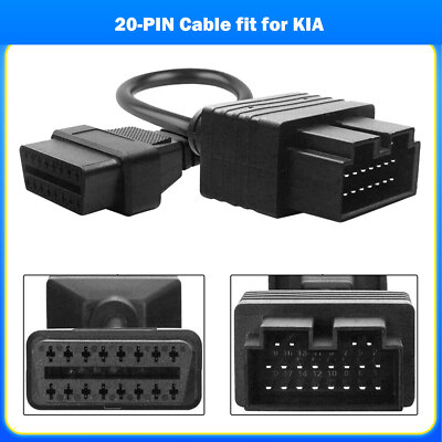 20Pin To OBD2 16PIN Cable OBDII Diagnostic Scan Tool Adapter Connector for KIA