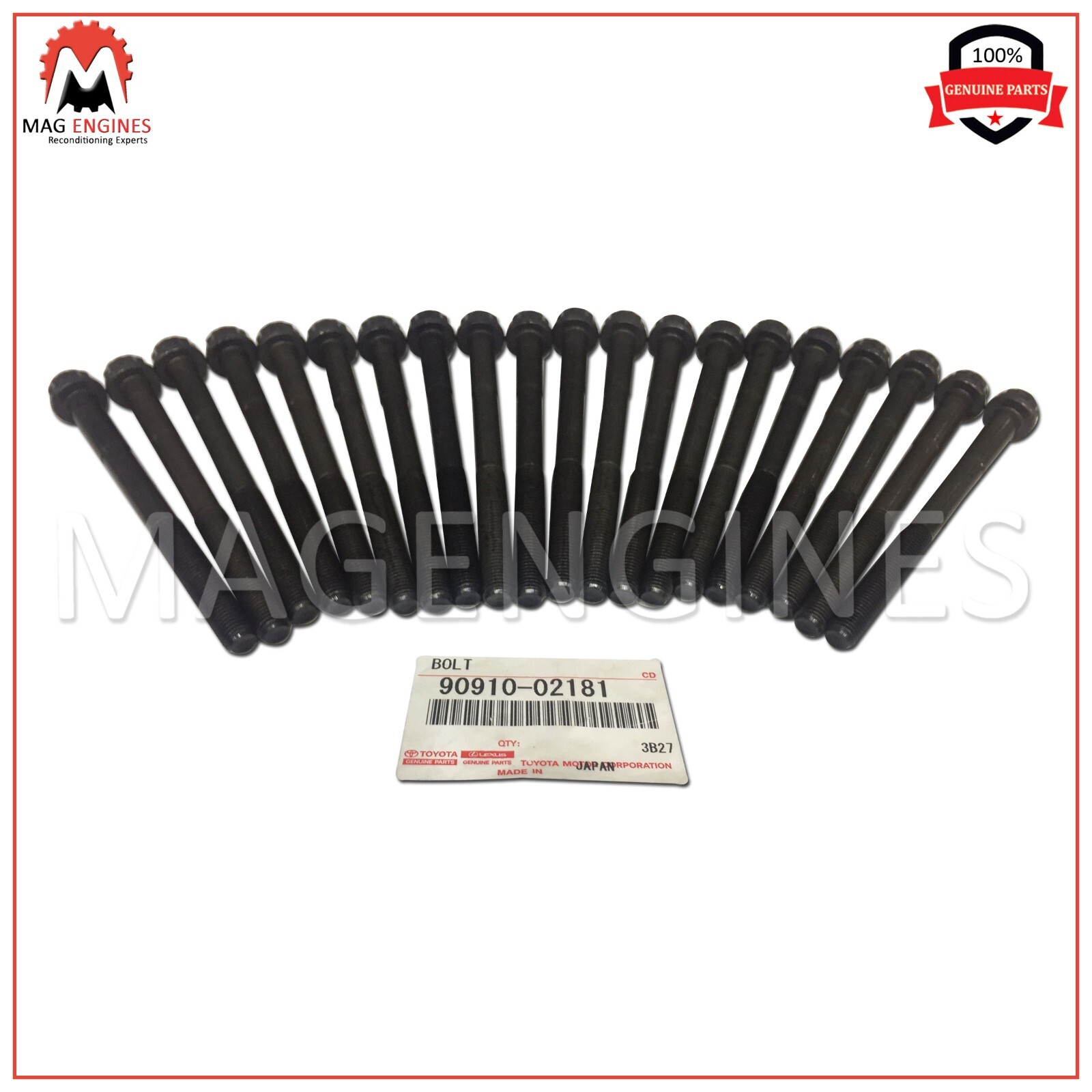 90910-02181 GENUINE OEM CYLINDER HEAD BOLT SET TOYOTA 2UZ-FE
