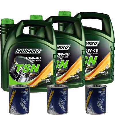 15L Olio Motore fanfaro Tsn 10W-40 3x mannol Motore Flush Additivo