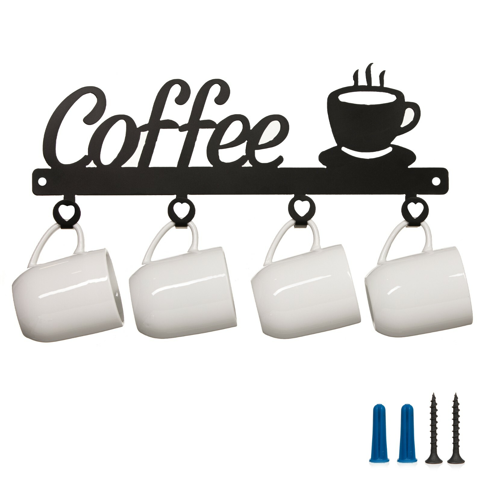 wall mount coffee cup rack