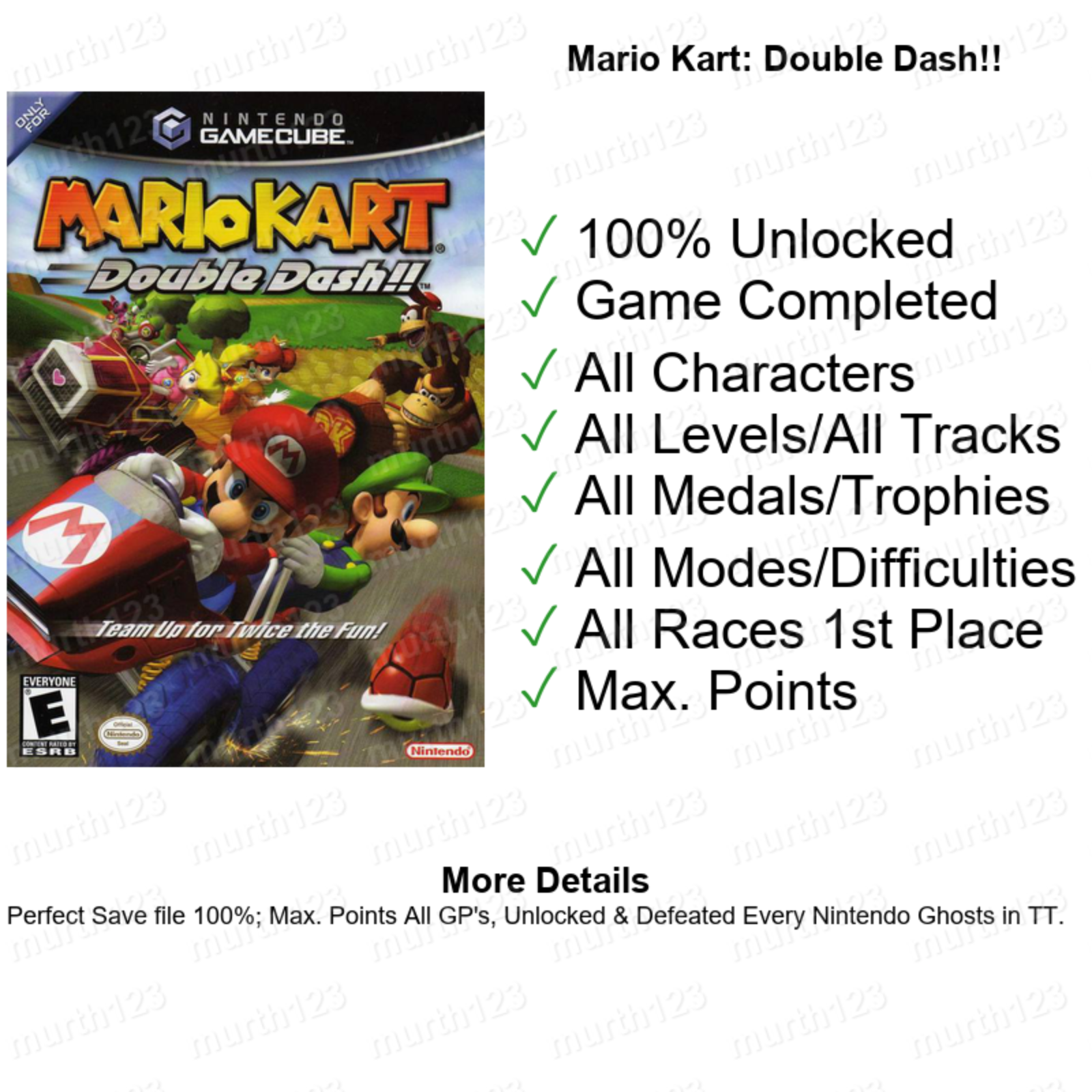 Super Smash Bros Melee 100% Ṥave Gamecube Memory Card! (NO GAME)