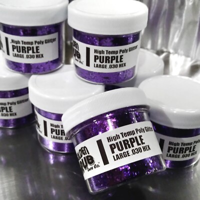 NEW 2 OZ. Jar PURPLE High Temp Glitter .030 Hex Fishing plastisol soft plastic