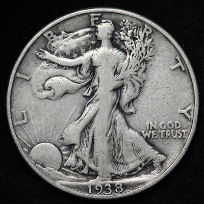 1938 Walking Liberty Half Dollar Nice Circulated Condition