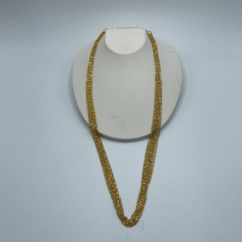 RISINGEAR NECKLACE ネオサルート 150cm BELLEZZA Shiny Goldtone Singapore Link Multi 11 Strand Chain