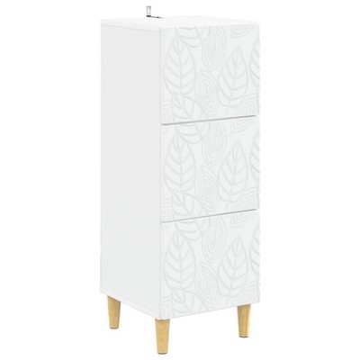 Drawer Cabinet White 33 x 34.5 x 90 cm Engineered Wood