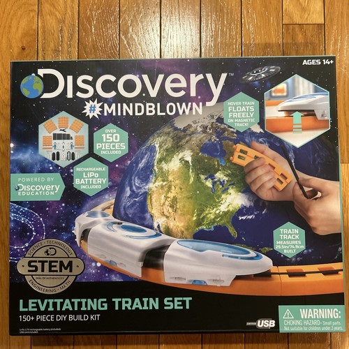 New Discovery Education Mindblown Levitating Train Set 150 Piece DIY Build Kit
