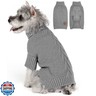 cyeollo Small Dog Sweater with Leash Hole Turtleneck Knitted Warm Dog Clothes Puppy Sweaters for Small Dogs, Grey S