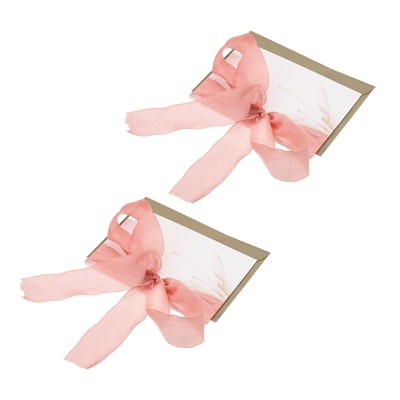 2 Pcs Wedding Vows Books His and Her Wedding Vow Card with Dark Pink Ribbon