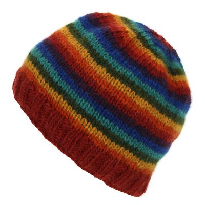 Lana Gorro de Punto LoudElephant Hecho a Mano Cálido Bean Invierno Arcoiris